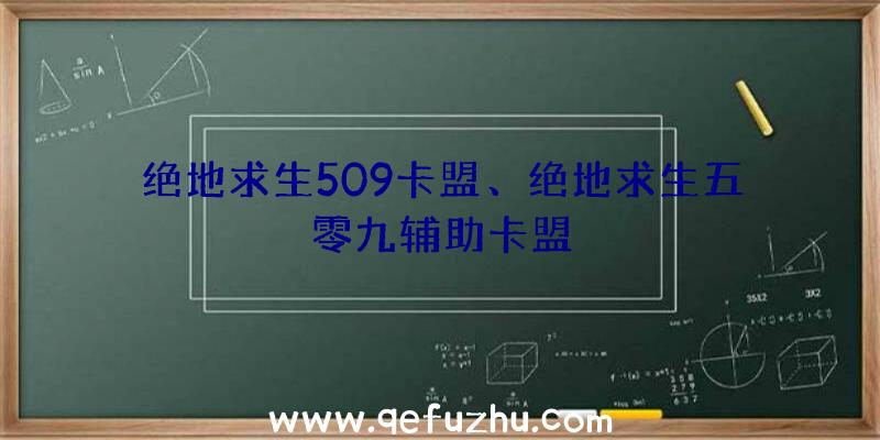 绝地求生509卡盟、绝地求生五零九辅助卡盟