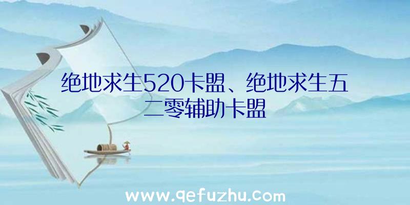 绝地求生520卡盟、绝地求生五二零辅助卡盟