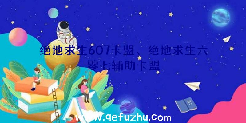 绝地求生607卡盟、绝地求生六零七辅助卡盟