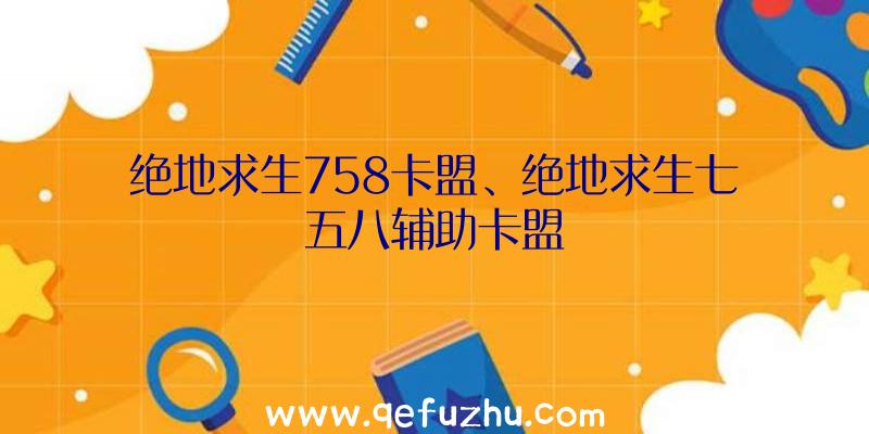 绝地求生758卡盟、绝地求生七五八辅助卡盟