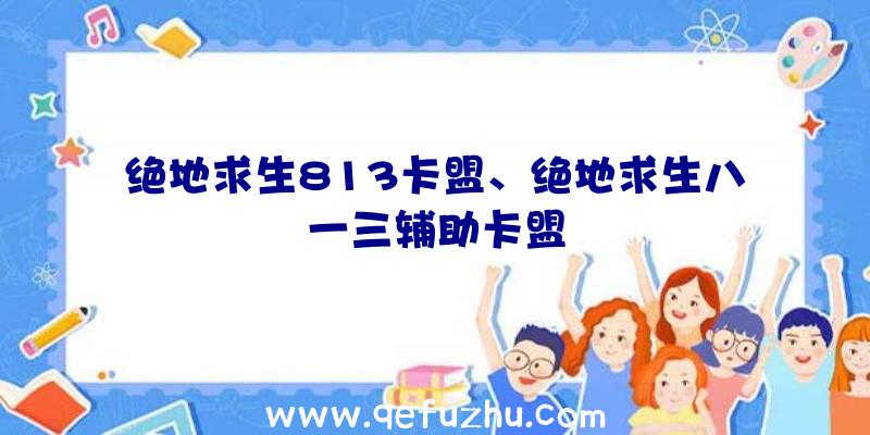 绝地求生813卡盟、绝地求生八一三辅助卡盟