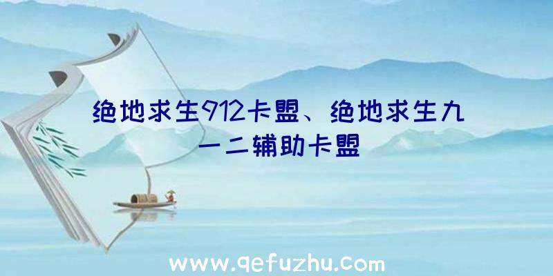 绝地求生912卡盟、绝地求生九一二辅助卡盟