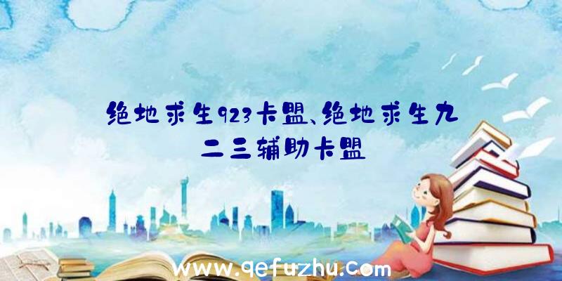 绝地求生923卡盟、绝地求生九二三辅助卡盟