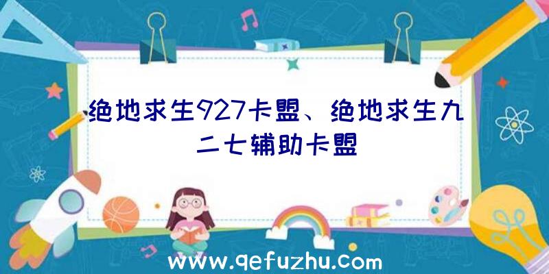 绝地求生927卡盟、绝地求生九二七辅助卡盟