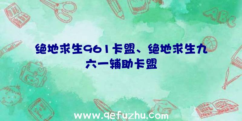 绝地求生961卡盟、绝地求生九六一辅助卡盟