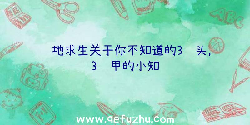 绝地求生关于你不知道的3级头，3级甲的小知识