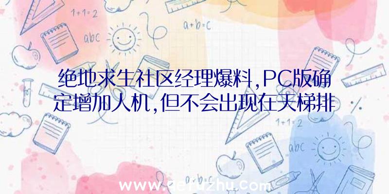 绝地求生社区经理爆料,PC版确定增加人机,但不会出现在天梯排