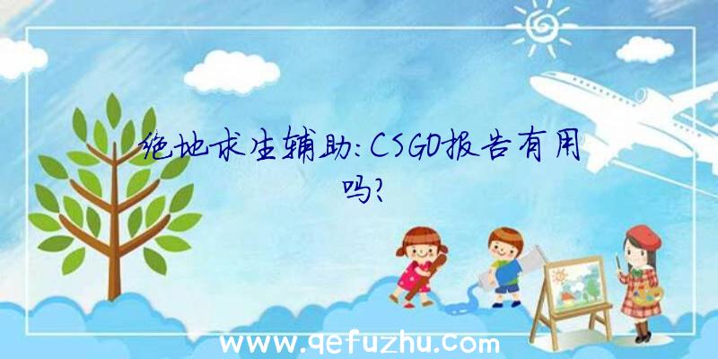 绝地求生辅助:CSGO报告有用吗？