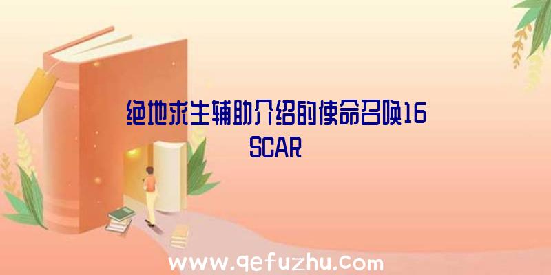 绝地求生辅助介绍的使命召唤16SCAR