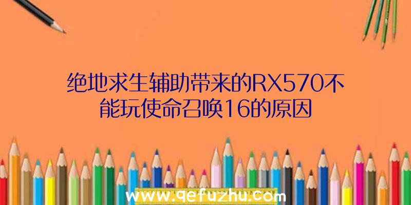 绝地求生辅助带来的RX570不能玩使命召唤16的原因