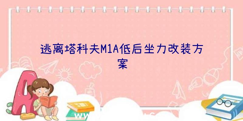 逃离塔科夫M1A低后坐力改装方案