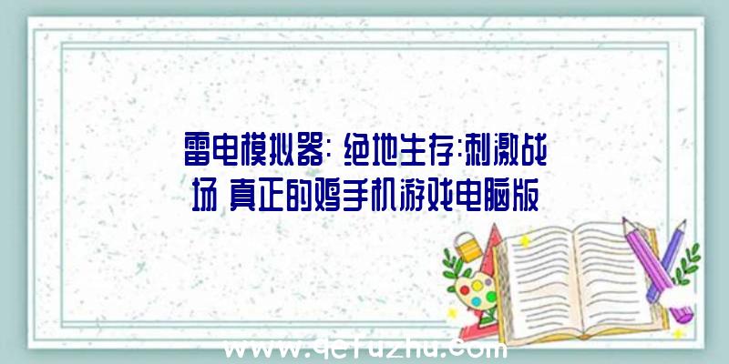 雷电模拟器:《绝地生存:刺激战场》真正的鸡手机游戏电脑版